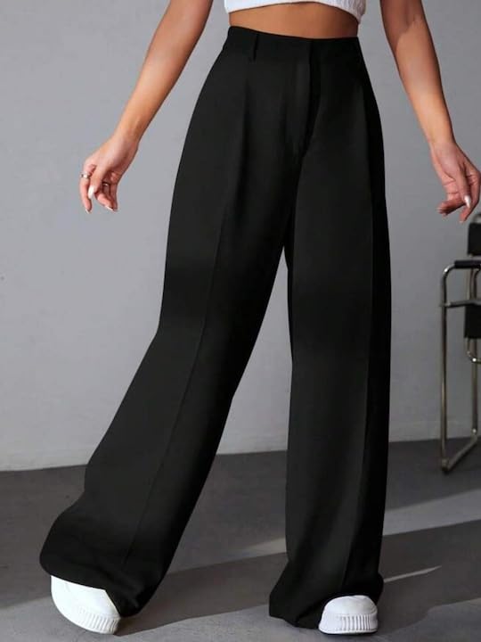 GRECIILOOKS Regular Fit High-Waisted Pants