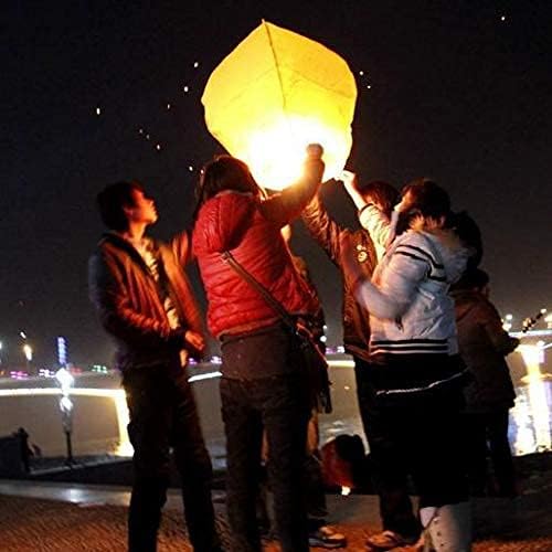 2VRN Paper Sky Lantern Lamp Light Hot Air Balloon for Special Occasions (Assorted Colour) -Pack of 10(2V-01)