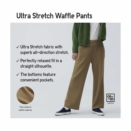 Alan Jones Clothing Women's Solid Stretch Waffle Straight Pants