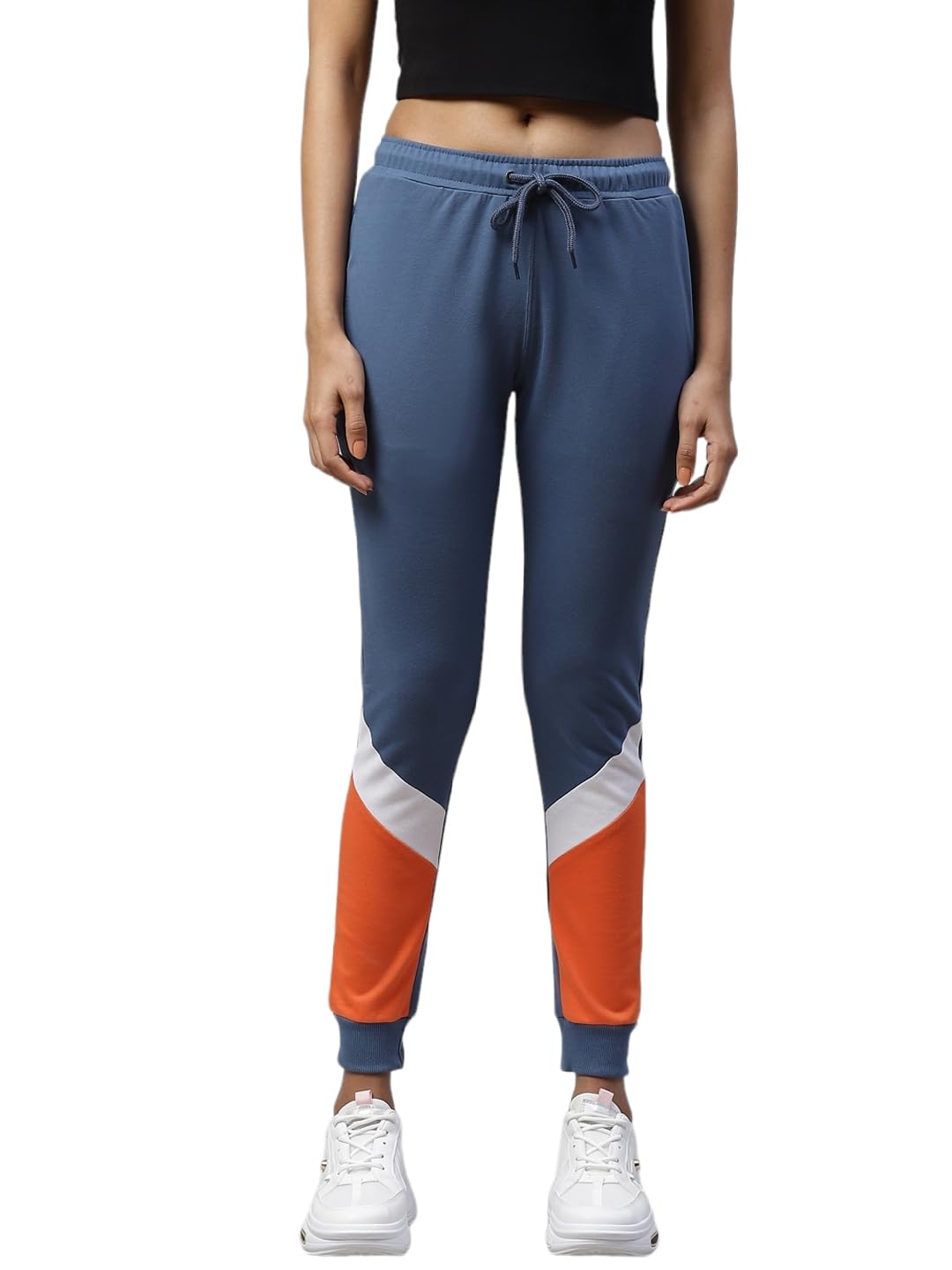 Alan Jones Clothing Women Colorblock Slim Fit Joggers Track Pants