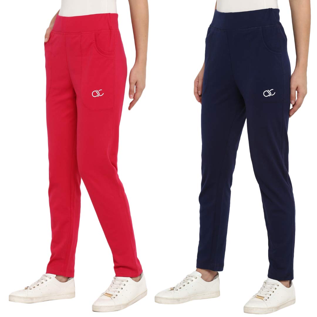 Alan Jones Clothing Women's Cotton Slim Fit Lounge Pants- Pack Of 2