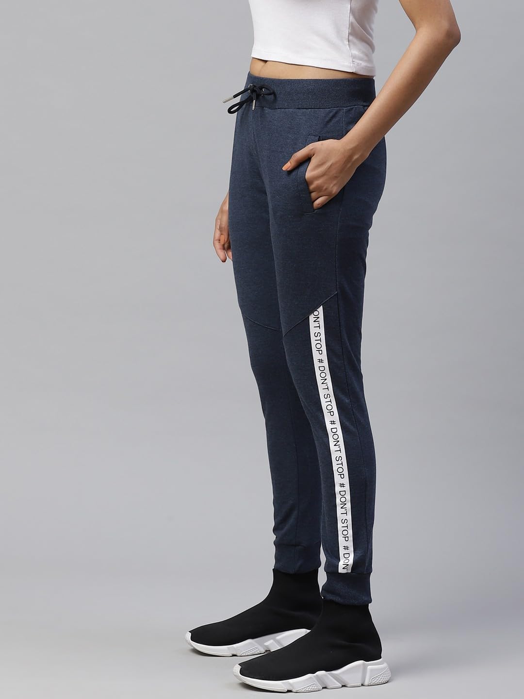 Alan Jones Clothing Women Solid Slim Fit Joggers Track Pants