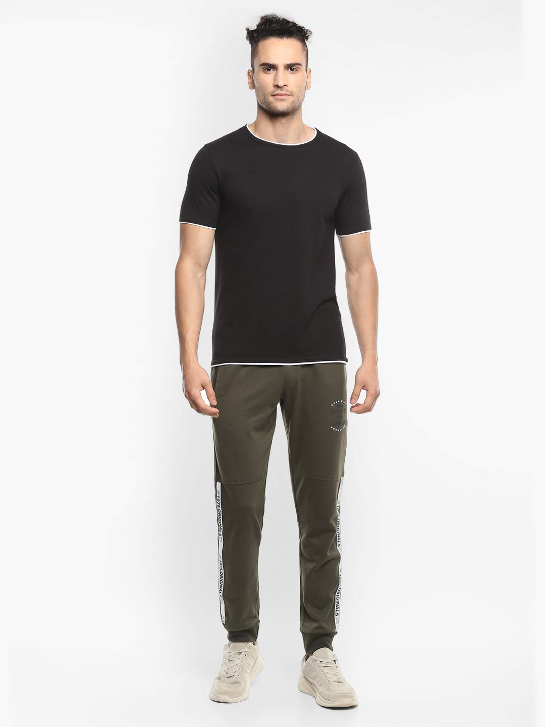 Alan Jones Clothing Men's Solid Slim Joggers Track Pants