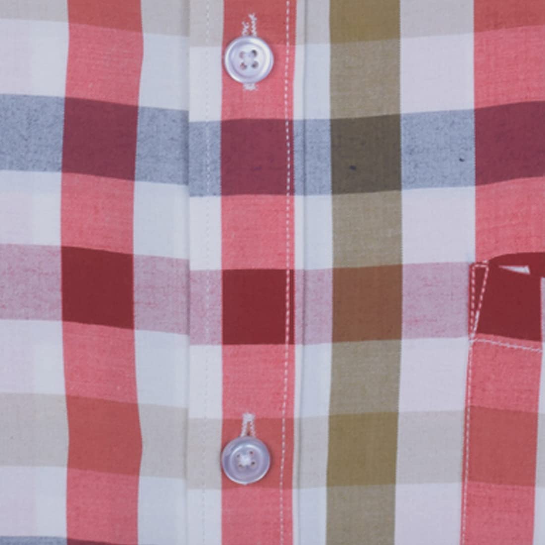 Accox Men's Cotton Checkered Formal Shirt (B09HC3N639)