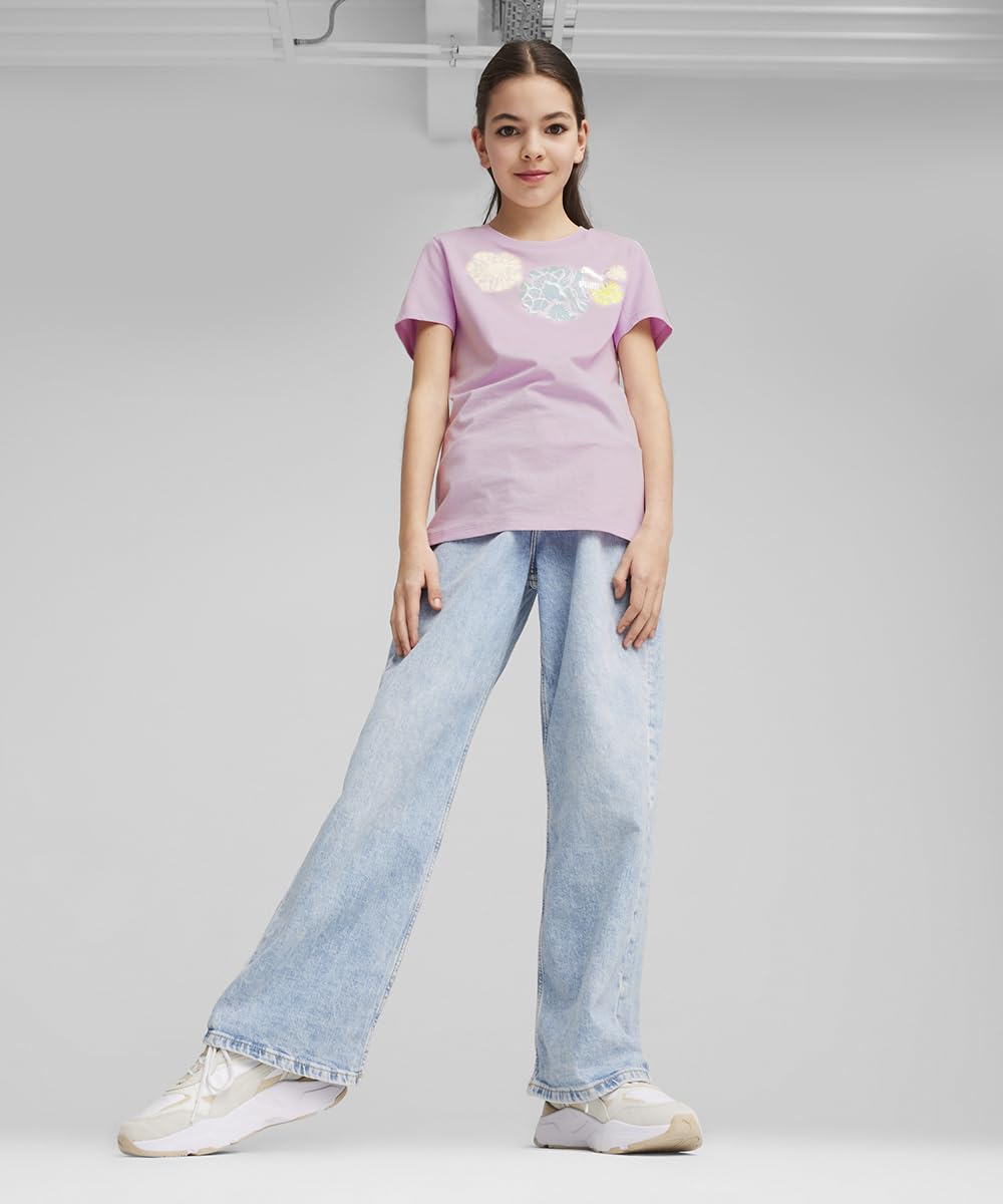 Puma Girl's Printed Regular Fit T-Shirt
