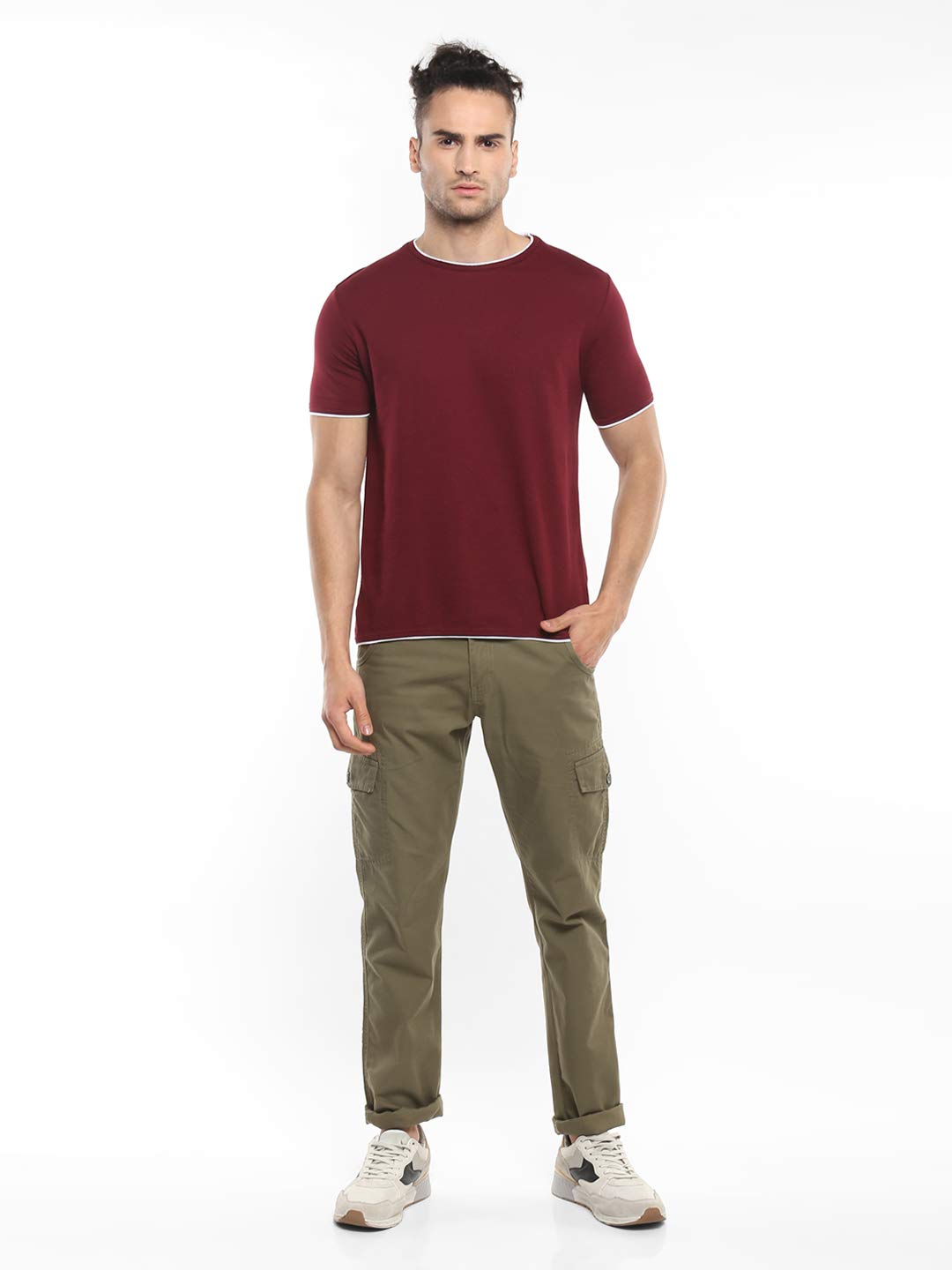 Alan Jones Clothing Men's Double Collar Round Neck Regular Fit T-Shirt-6