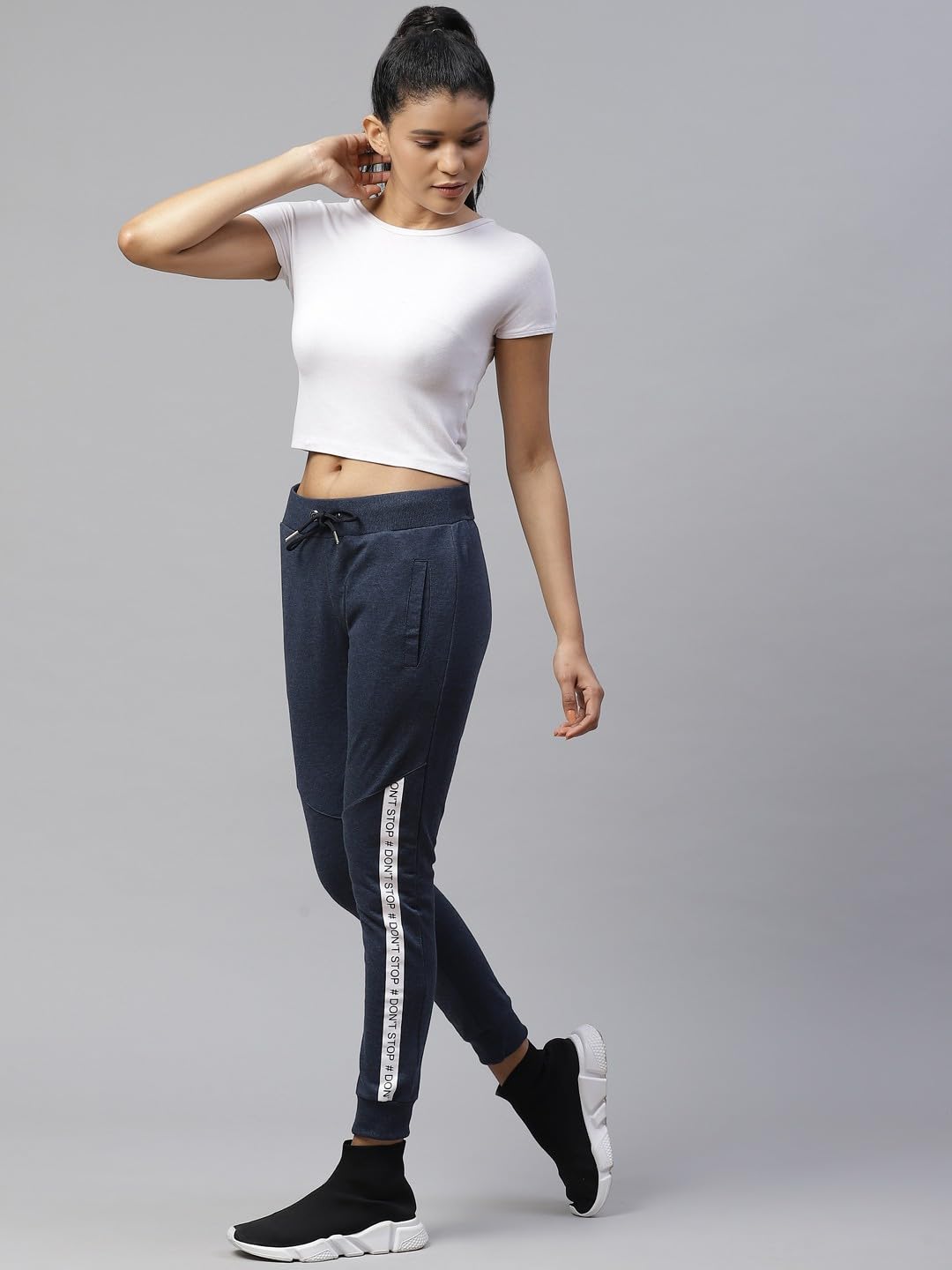 Alan Jones Clothing Women Solid Slim Fit Joggers Track Pants