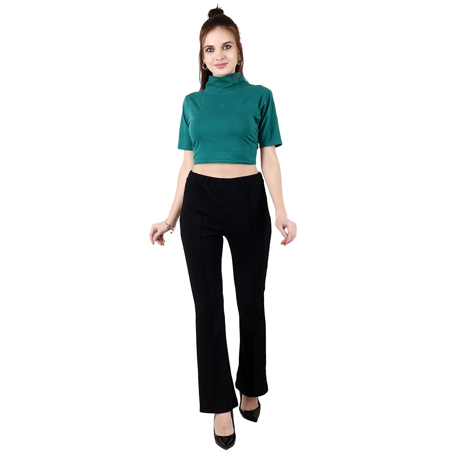 GRECIILOOKS Women High-Waisted Trousers