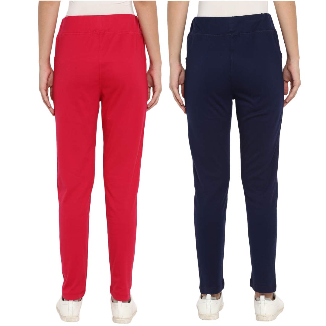 Alan Jones Clothing Women's Cotton Slim Fit Lounge Pants- Pack Of 2