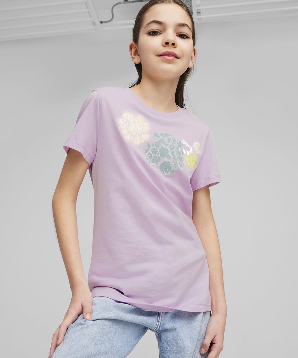 Puma Girl's Printed Regular Fit T-Shirt