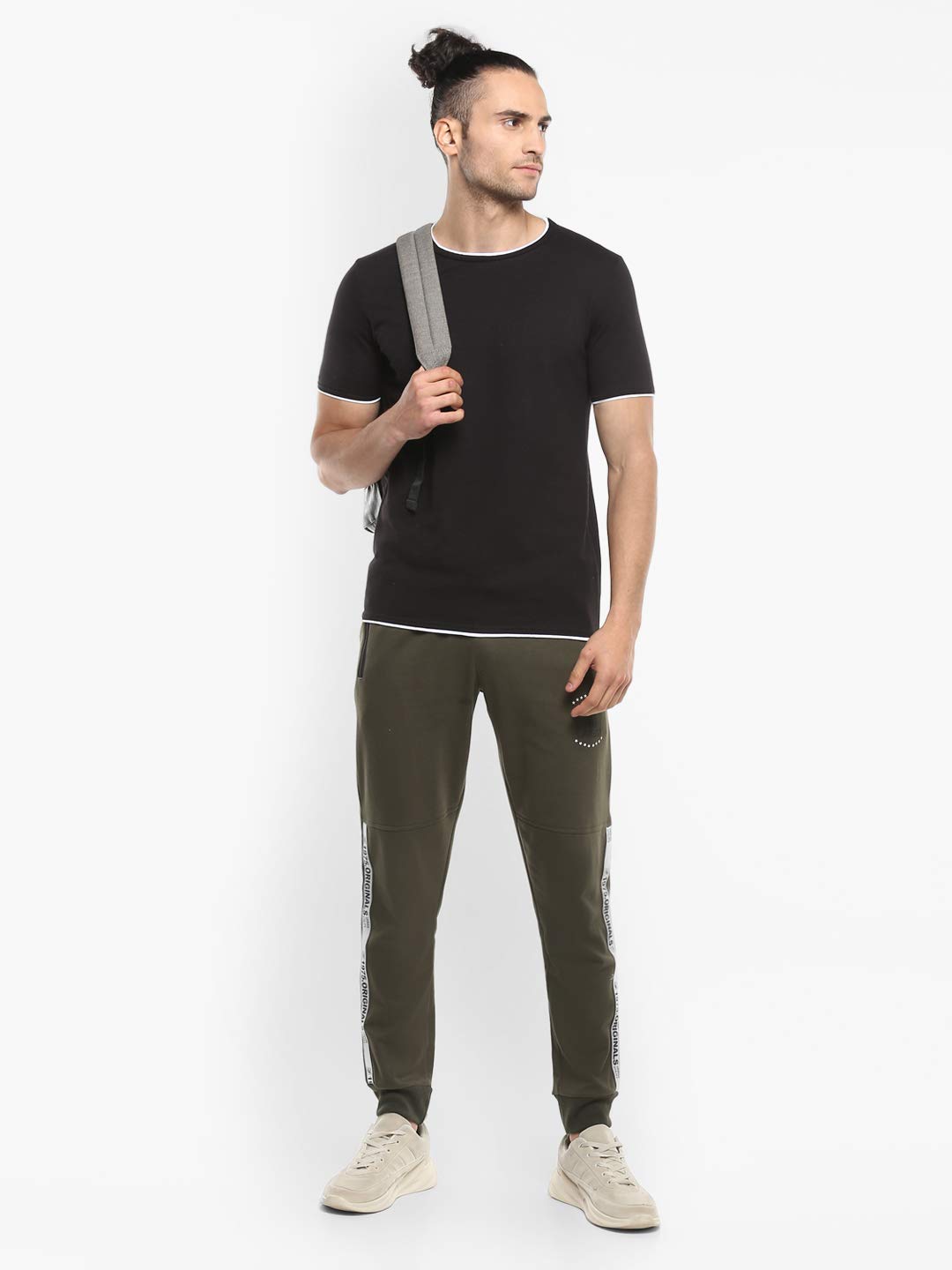 Alan Jones Clothing Men's Solid Slim Joggers Track Pants