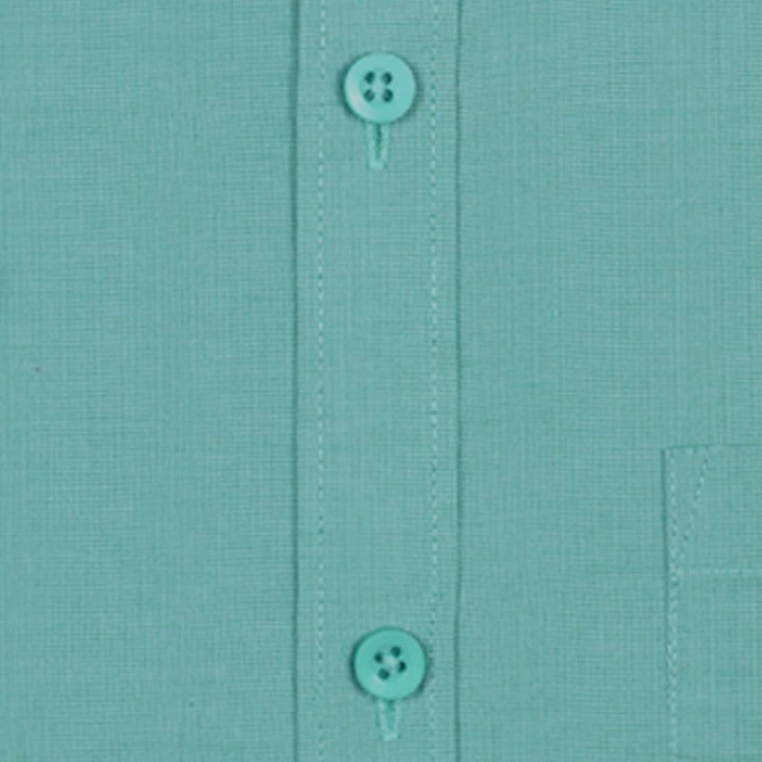 ACCOX Men's Half Sleeves Formal Regular Fit Cotton Plain Shirt(Green,GO550)
