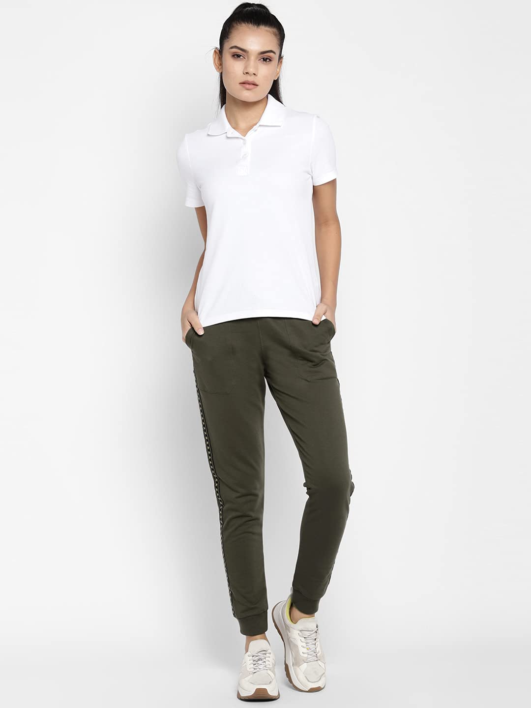 Alan Jones Clothing Women's Slim Fit Poly Cotton Track Pant