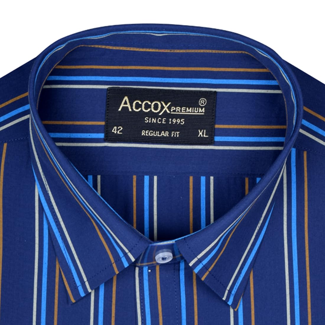 ACCOX Men's Breathable Cotton Full Sleeves Regular Fit Striped Checkered Formal Shirt for Men (O_GCR375)