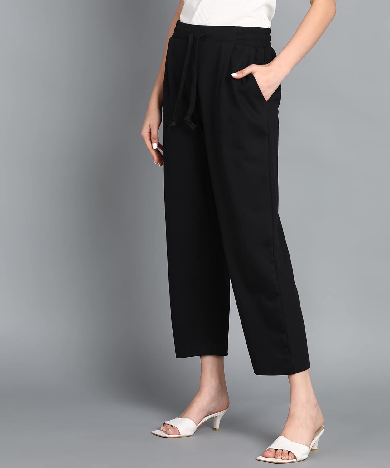 Alan Jones Clothing Women's Relax Fit Ankle Length Relaxed Pants