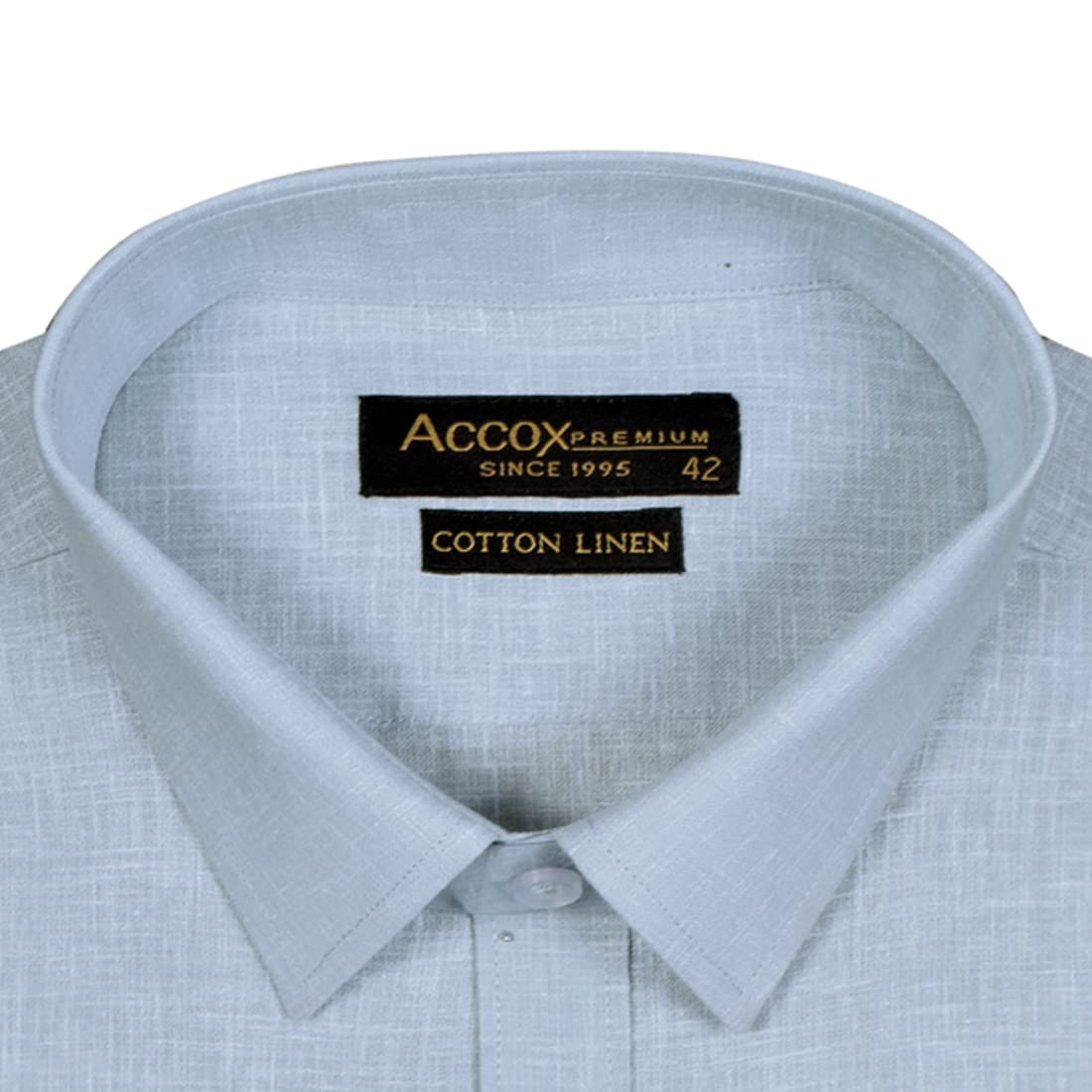 ACCOX Men's Long Full Sleeves Regular Fit Cotton Linen Formal Plain Shirts(GCR51)
