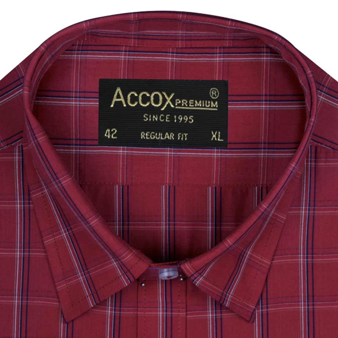 ACCOX Men's Breathable Cotton Full Long Sleeves Checkered Regular Fit Formal Shirt for Men (O_GCR392)