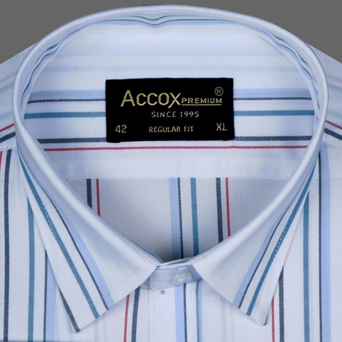 ACCOX Men's Breathable Cotton Full Long Sleeves Checkered Striped Regular Fit Formal Shirt for Men (O_GCR390)