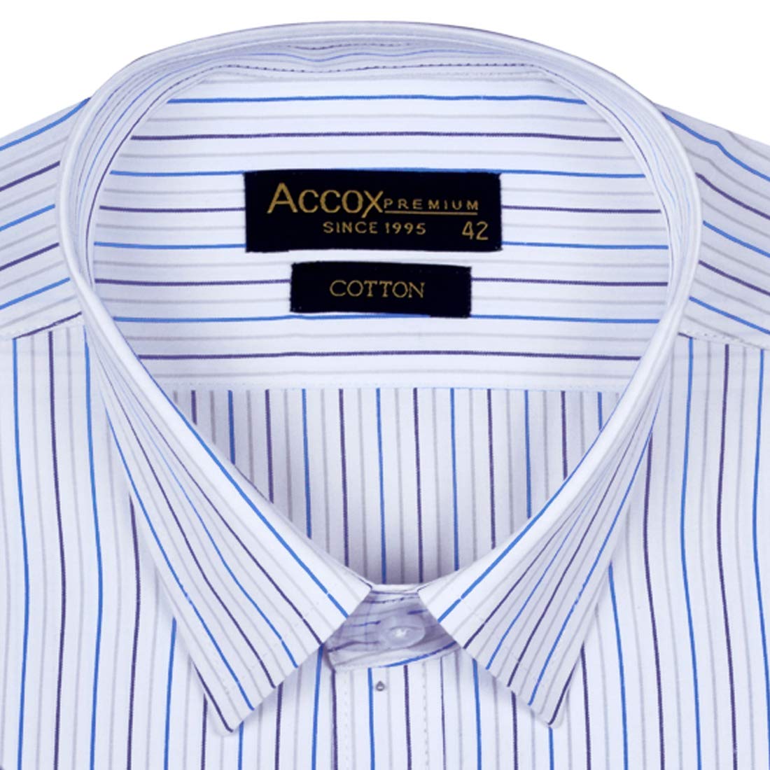Accox Men's Cotton Striped Formal Shirt (B08YRJPSTR)