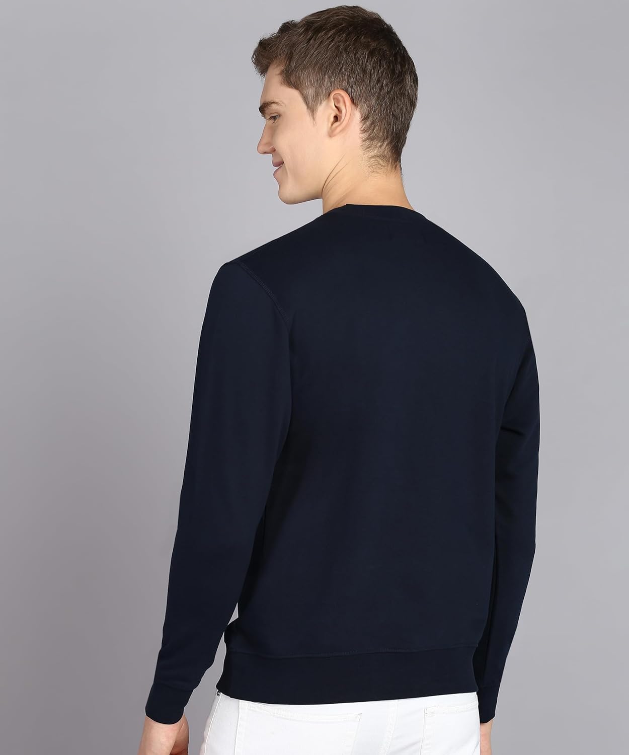 Alan Jones Clothing Men's Crew Neck Solid Pure Cotton Sweatshirt