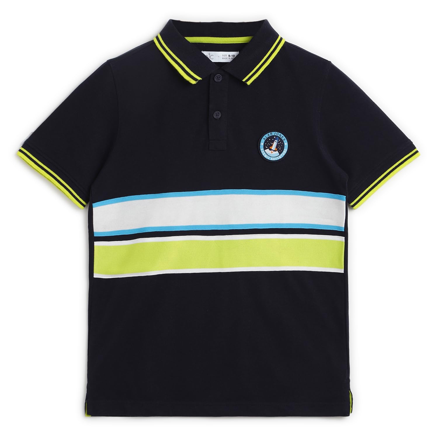 Alan Jones Clothing Striped Regular Fit Polo T-Shirt for Boys-1