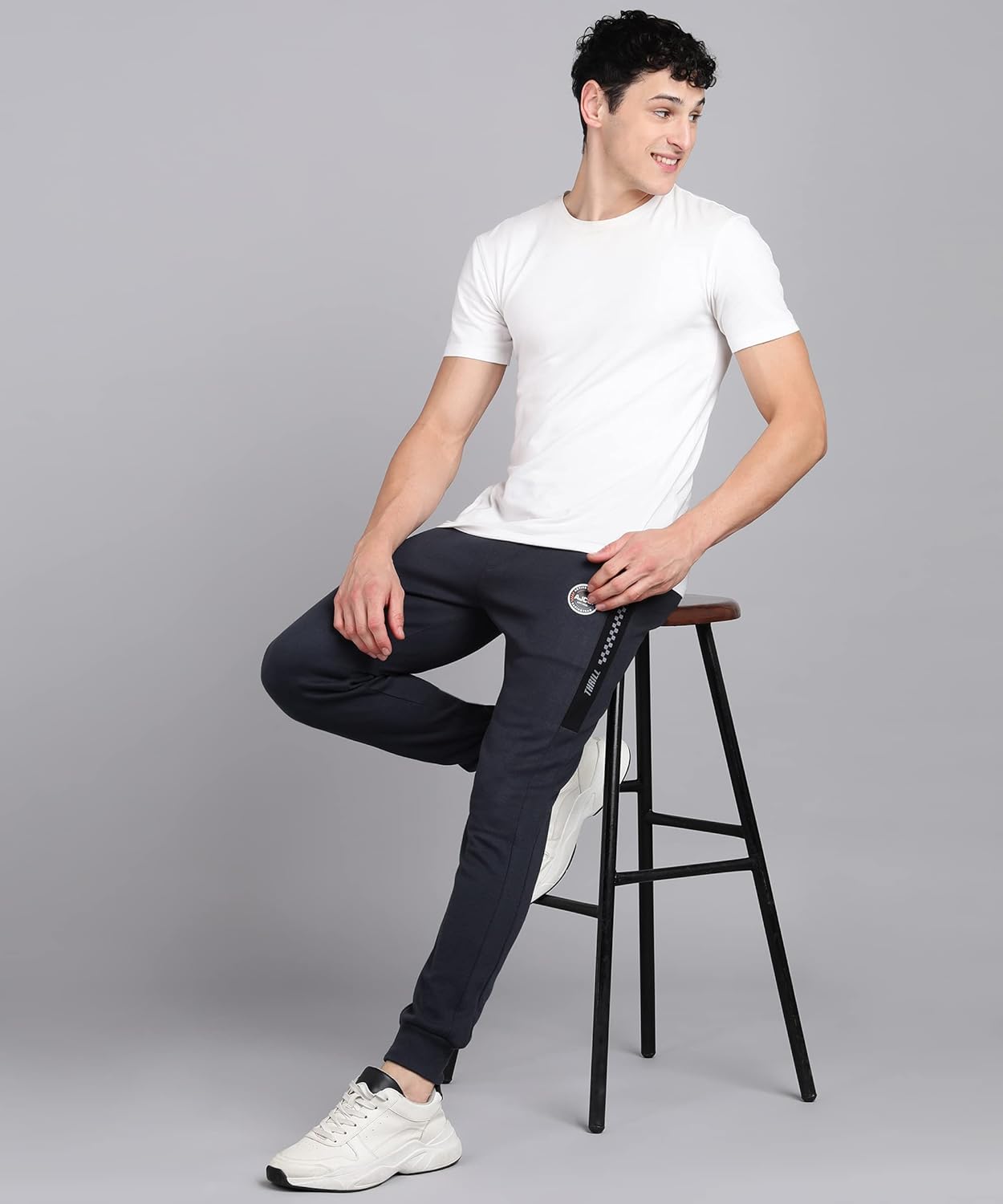 Alan Jones Clothing Men's Solid Cotton Joggers Track Pant