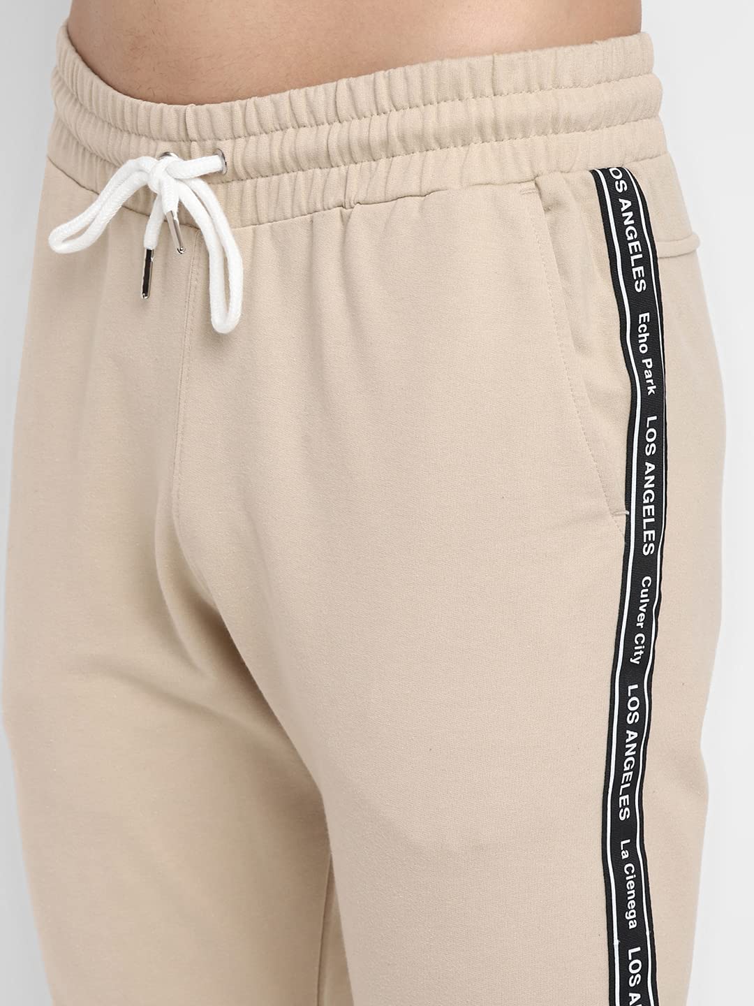 Alan Jones Clothing Men's Cotton Side Tape Slim Fit Joggers Track Pants