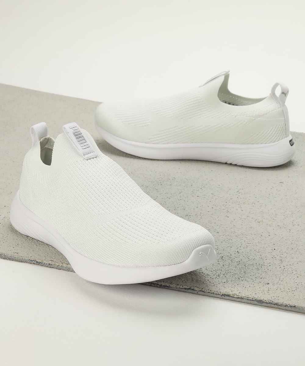Puma Mens Softride Clean V2 White-Silver Running Shoes