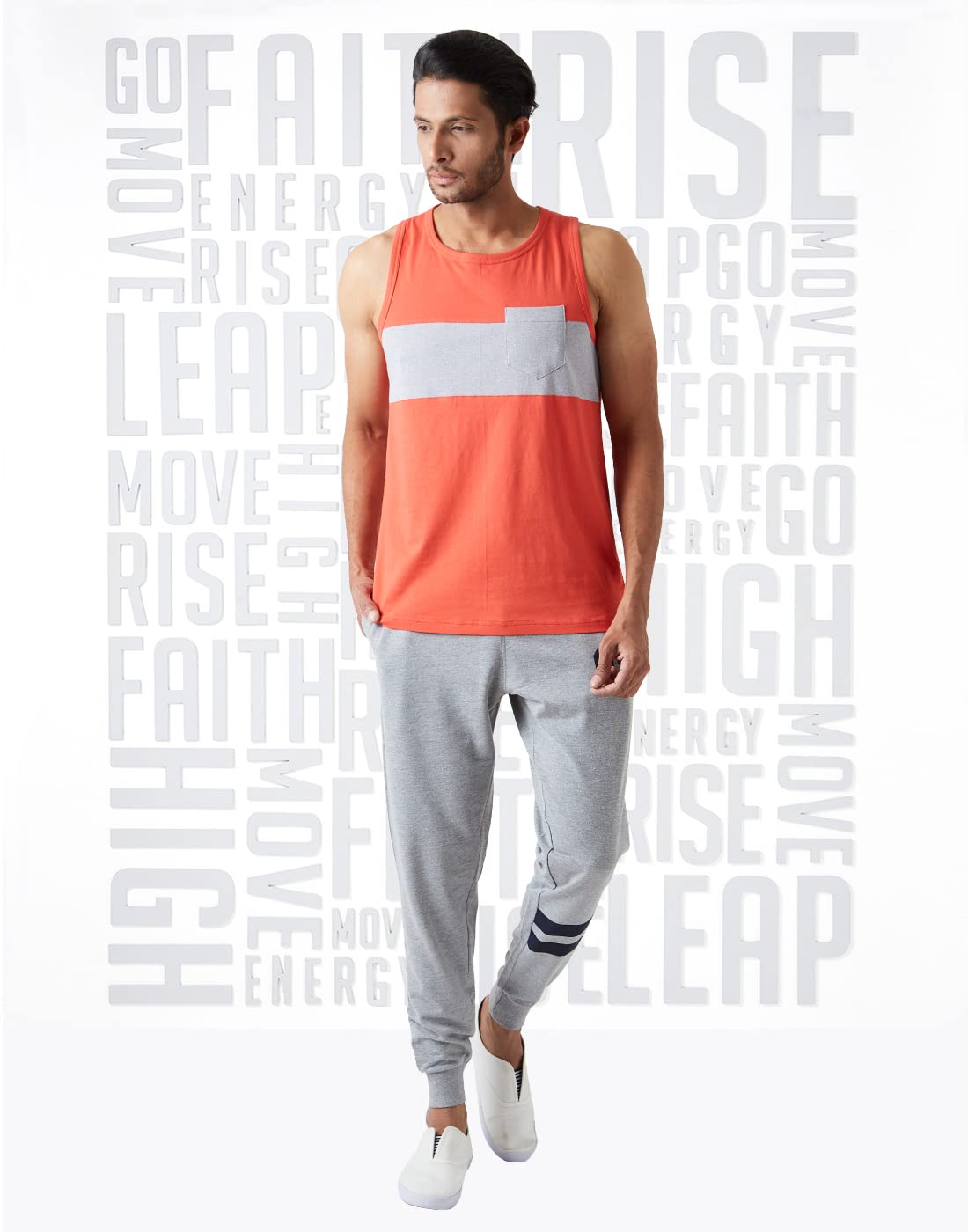 Alan Jones Clothing Men's Cotton Colorblocked Sleeveless Regular Fit T-Shirt-5