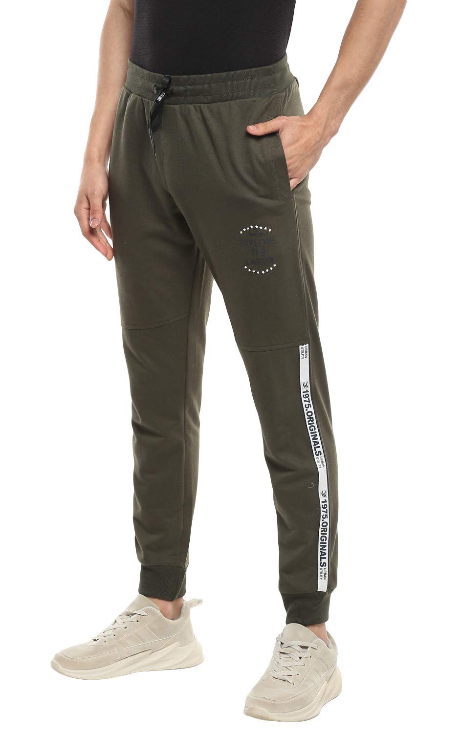 Alan Jones Clothing Men's Solid Slim Joggers Track Pants
