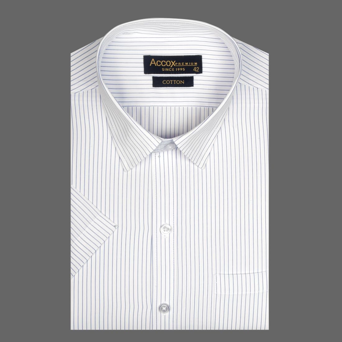 Accox Men's Cotton Striped Formal Shirt (B0CH53MGRH)