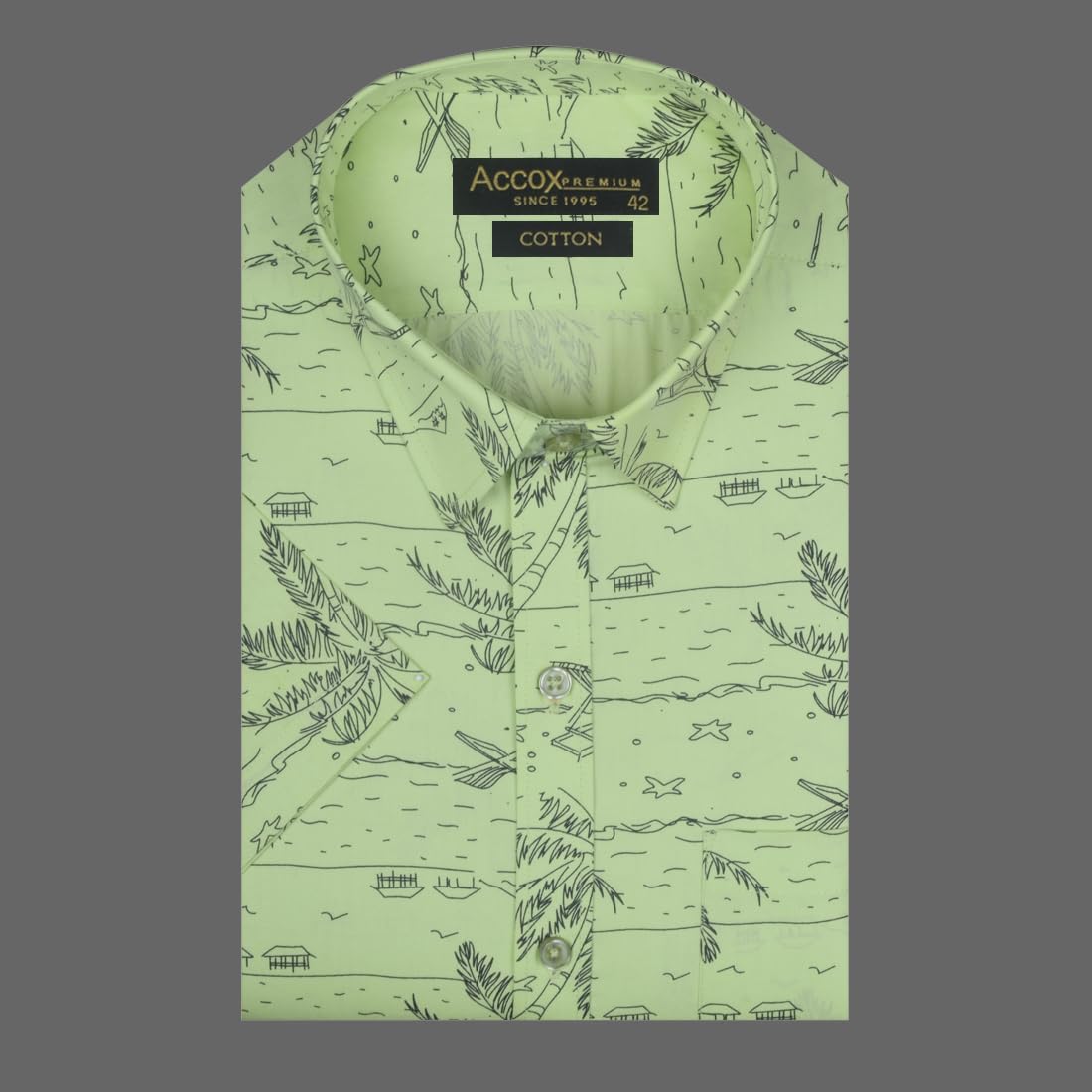 Accox Men's Cotton Printed Formal Shirt (B0D5VM17GW)