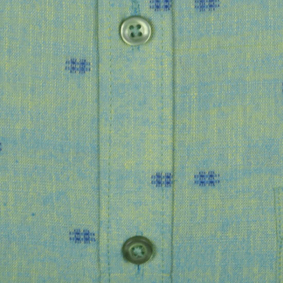 Accox Men's Cotton Linen Printed Formal Shirt (B098F8VJZV)