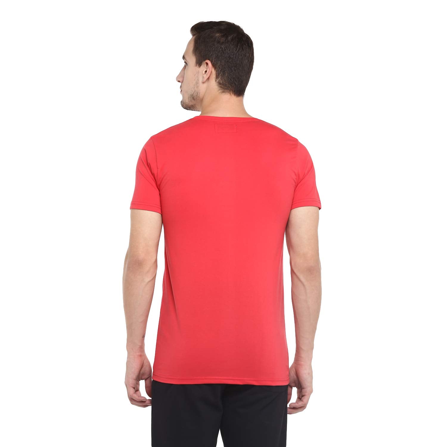 Alan Jones Clothing Men Clothing Printed Lycra Half Sleeves Slim Fit Tshirt-3