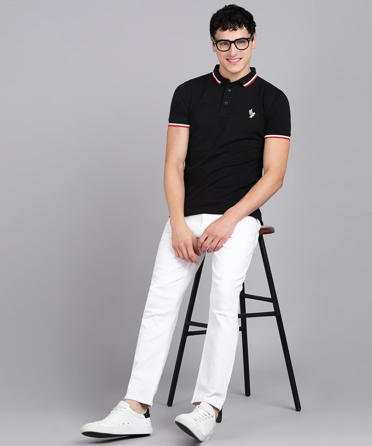 Alan Jones Clothing Men's Solid Slim Fit Polo T-Shirt-3