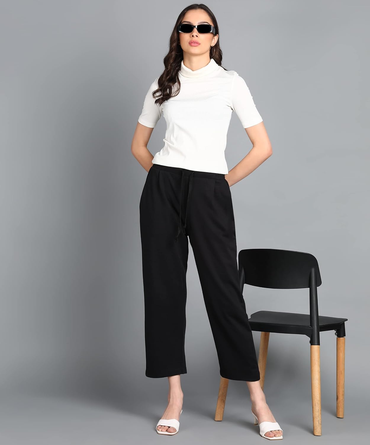 Alan Jones Clothing Women's Relax Fit Ankle Length Relaxed Pants