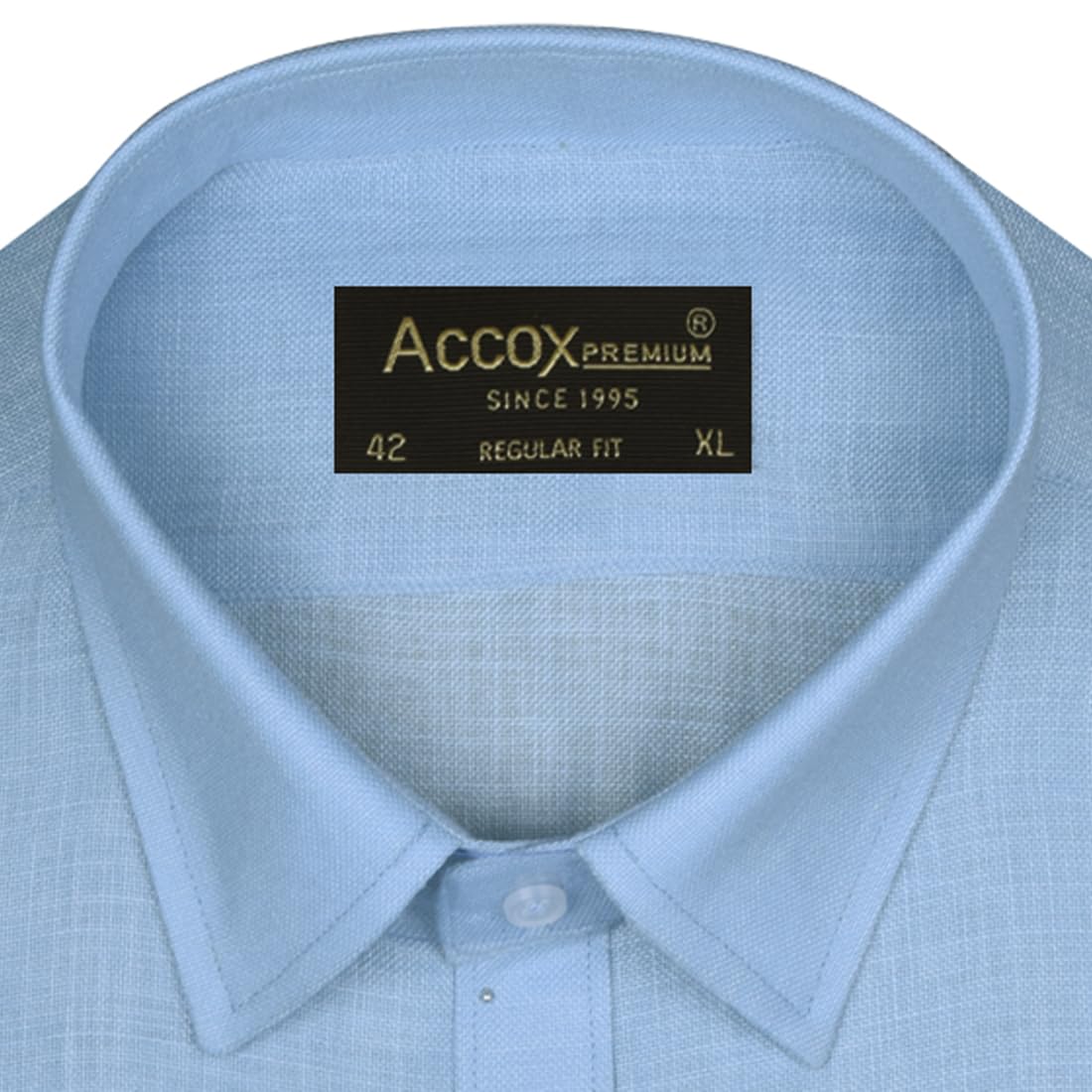 ACCOX Men's Breathable Cotton Linen Full Sleeves Regular Fit Plain Formal Shirt for Men (S_GCR370)