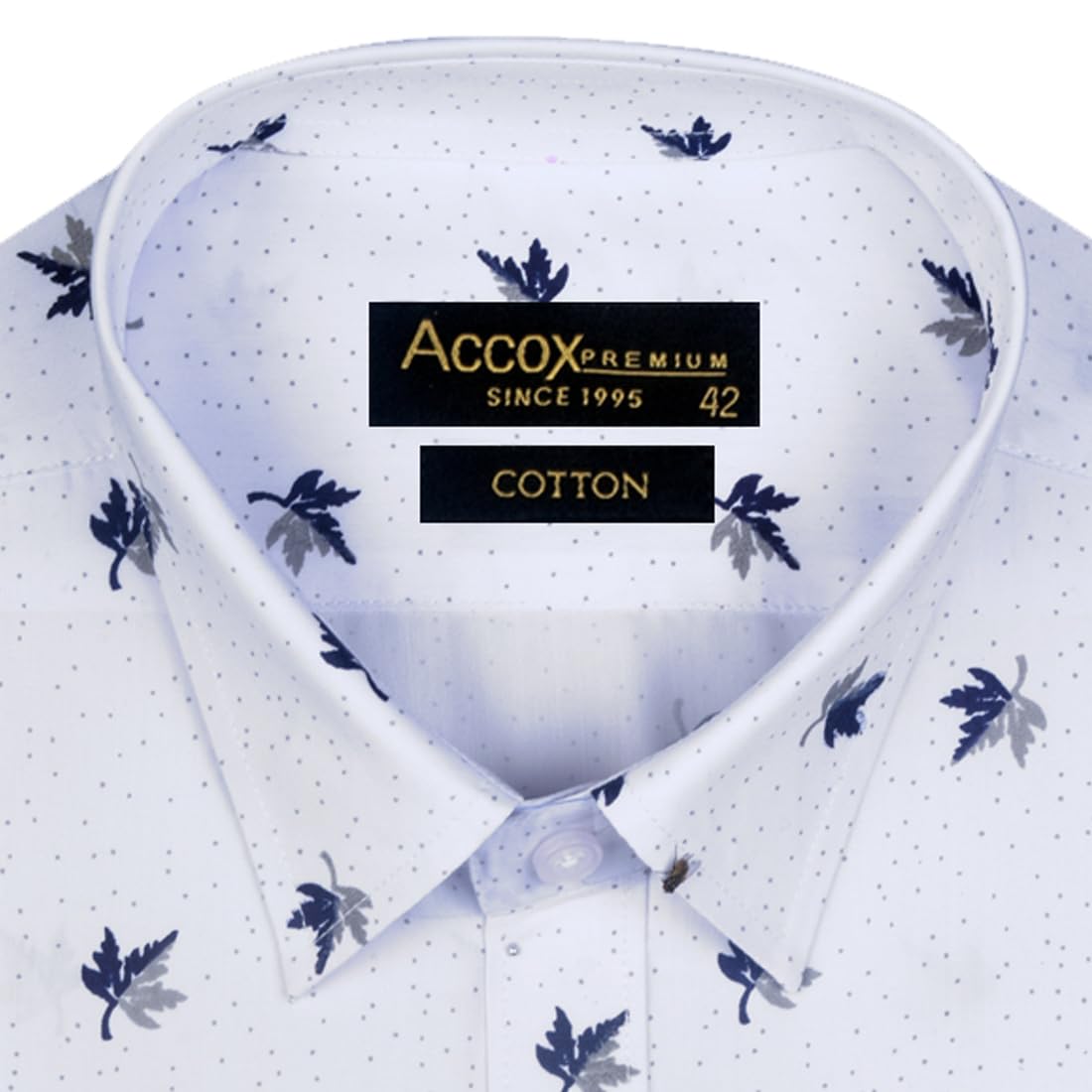 Accox Men's Cotton Printed Formal Shirt (B0D22XSMDB)