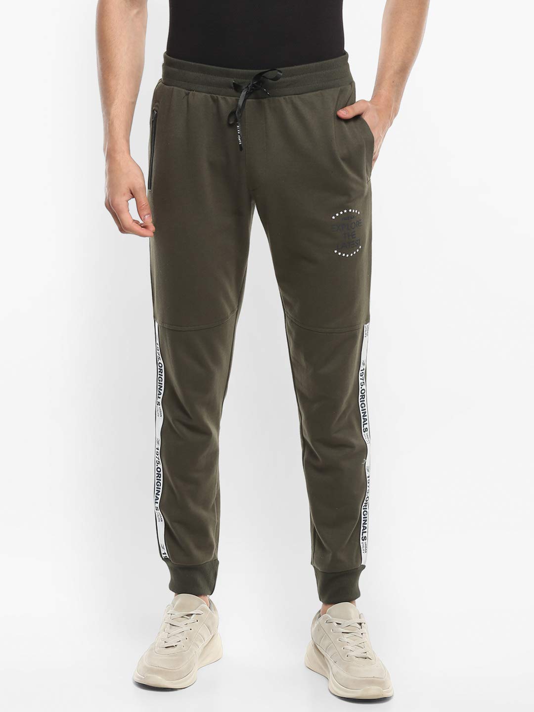Alan Jones Clothing Men's Solid Slim Joggers Track Pants