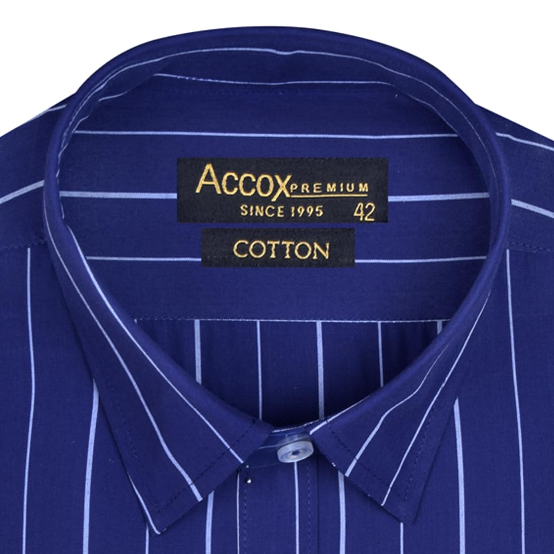 ACCOX Men's Cotton Half Sleeves Striped Regular Fit Formal Shirt for Men(GCR271)