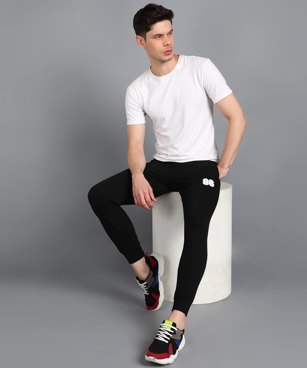 Alan Jones Clothing Men's Slim Fit Cotton Blend Track Pant