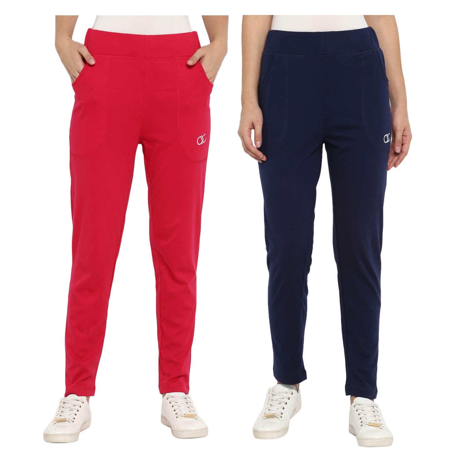 Alan Jones Clothing Women's Cotton Slim Fit Lounge Pants- Pack Of 2