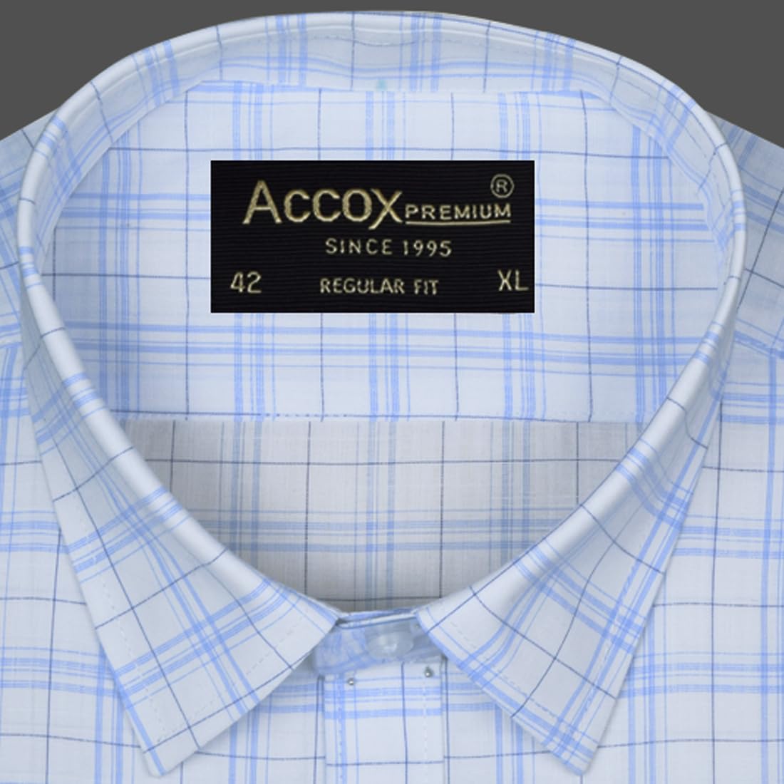 ACCOX Men's Breathable Cotton Full Long Sleeves Checkered Regular Fit Formal Shirt for Men (O_GCR396)