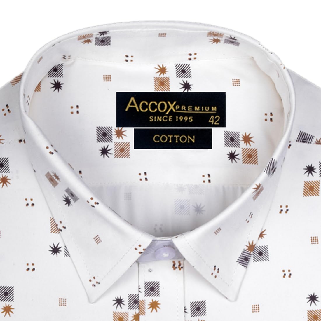 ACCOX Men's Breathable Cotton Half Sleeves Regular Fit Printed Formal Shirt for Men (GCR173)