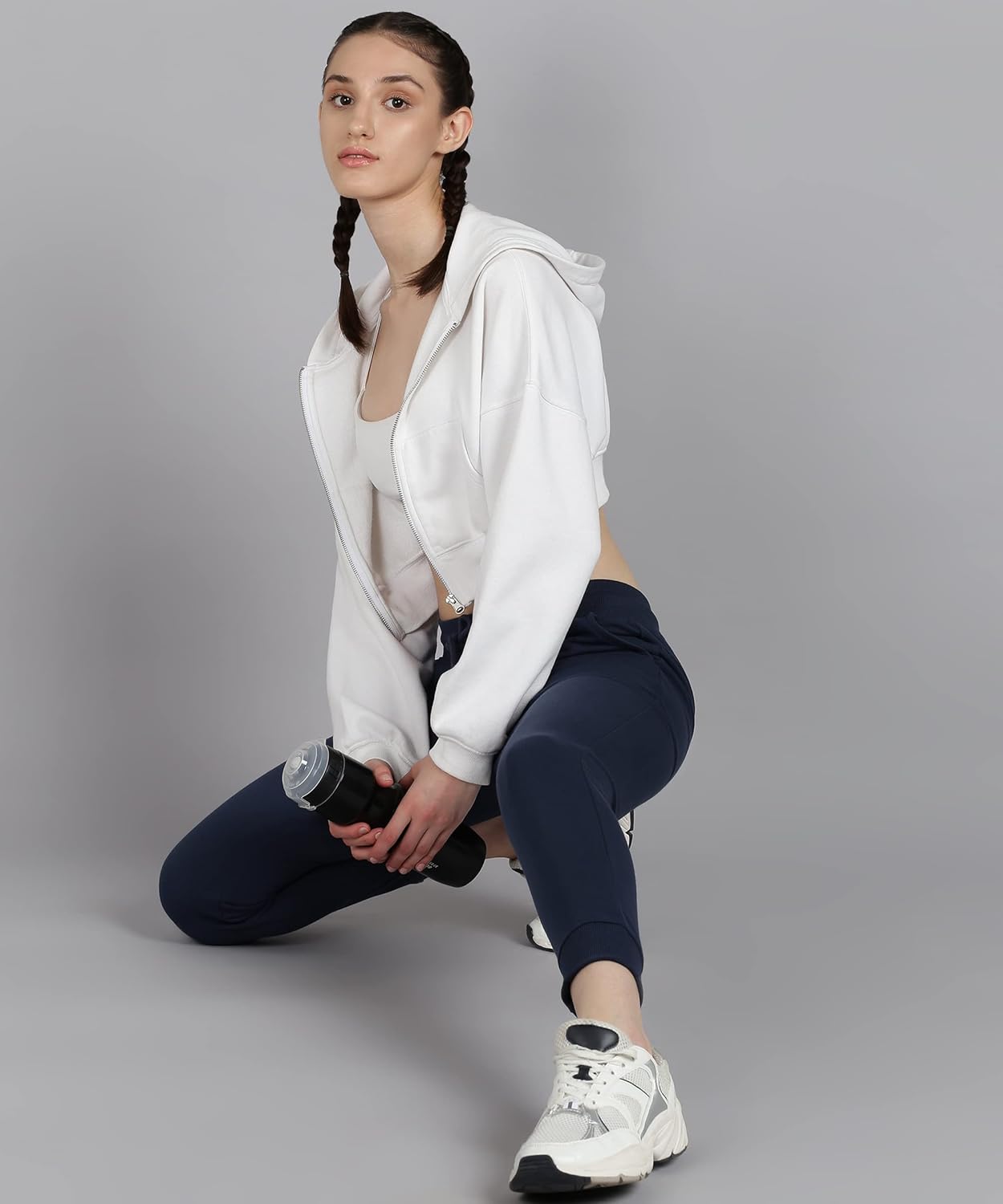 Alan Jones Clothing Women's Solid Comfort Fit Cotton Joggers Track Pant