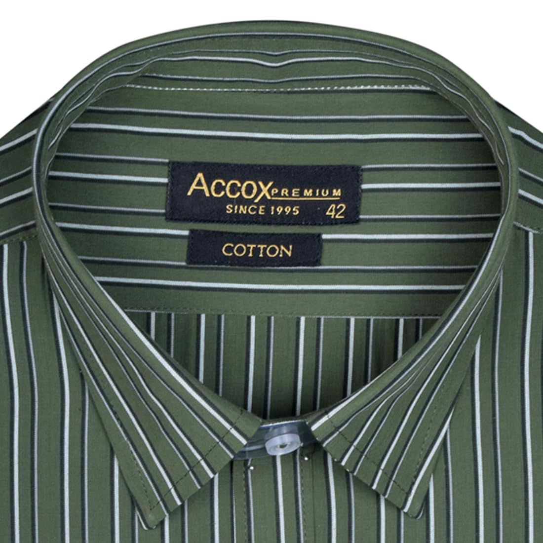 Accox Men's Cotton Striped Formal Shirt (B0CBVH8R8X)