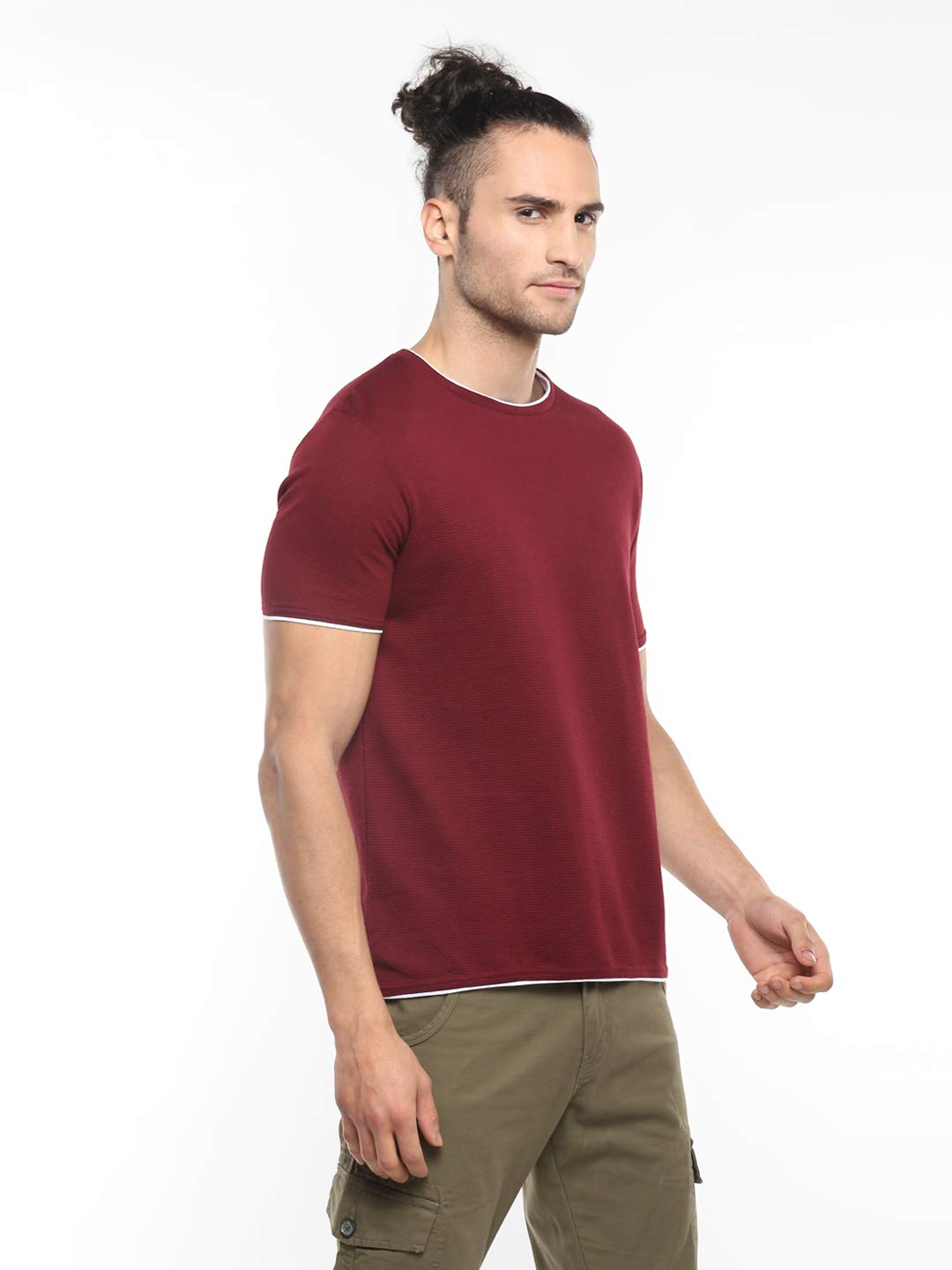 Alan Jones Clothing Men's Double Collar Round Neck Regular Fit T-Shirt-3