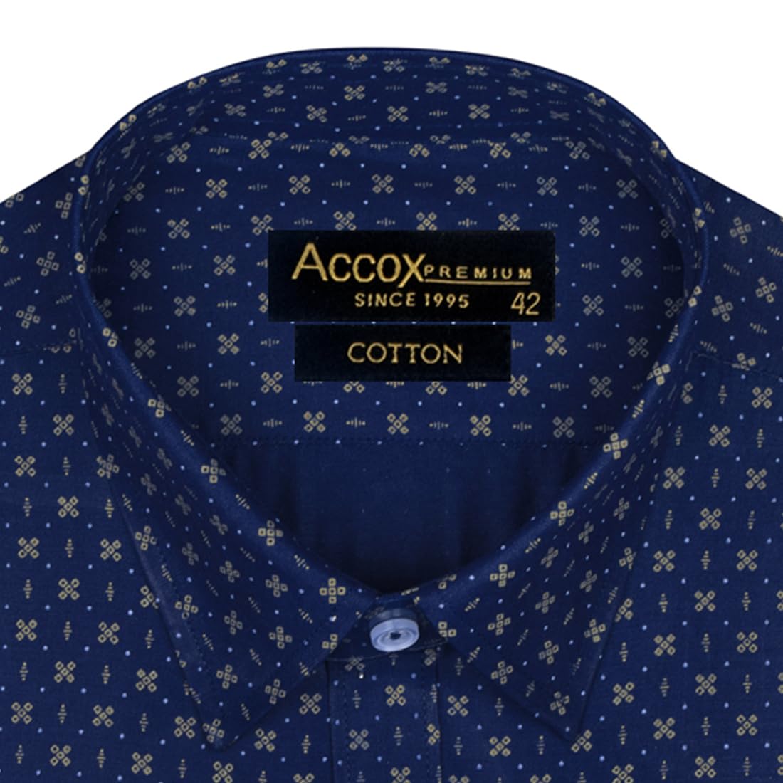ACCOX Men's Breathable Cotton Half Sleeves Regular Fit Printed Formal Shirt for Men (GCR243)