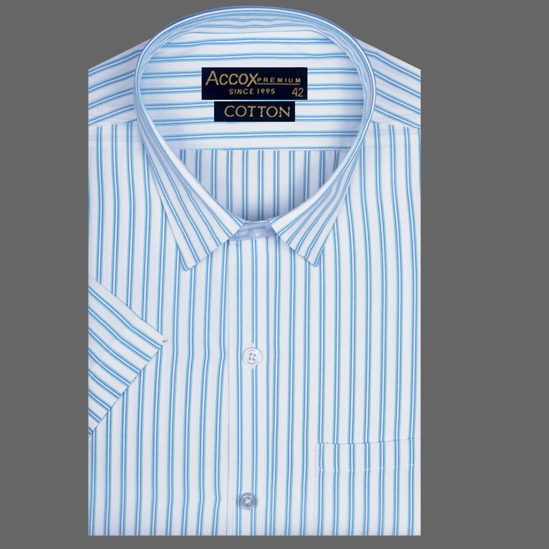 Accox Men's Cotton Striped Formal Shirt (B0CQTJ17LN)