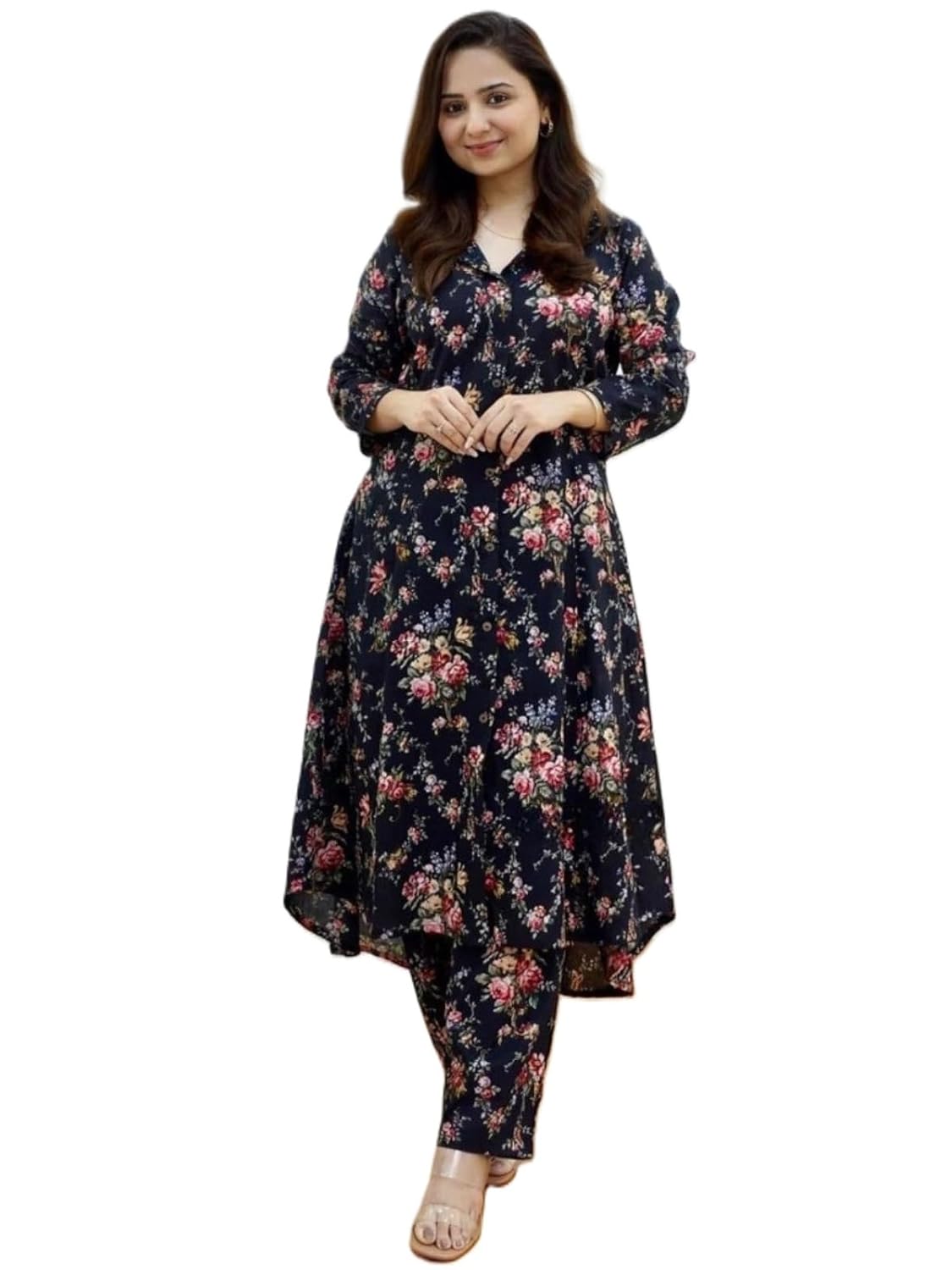 GRECIILOOKS Women's Cotton Blend Kurta Set